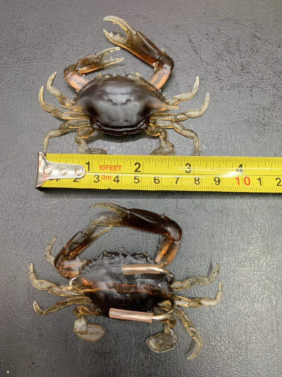 Silicone Road Bait 3D Simulation Crab Bait With Hook Sea Fishing Bait Tackle#EW