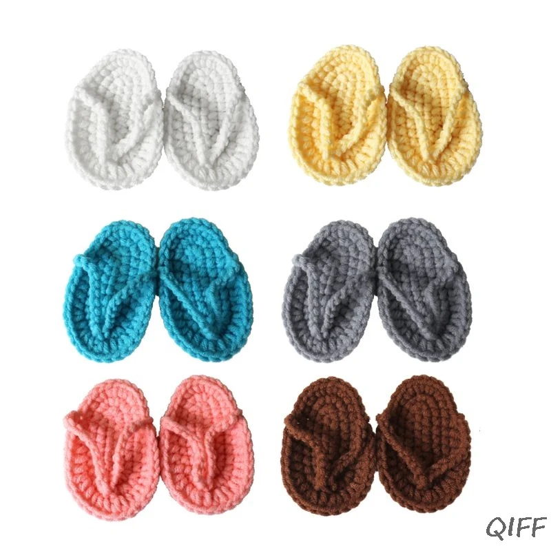 Реквизит для фотосессии новорожденных детские тапочки ручной вязки реквизит