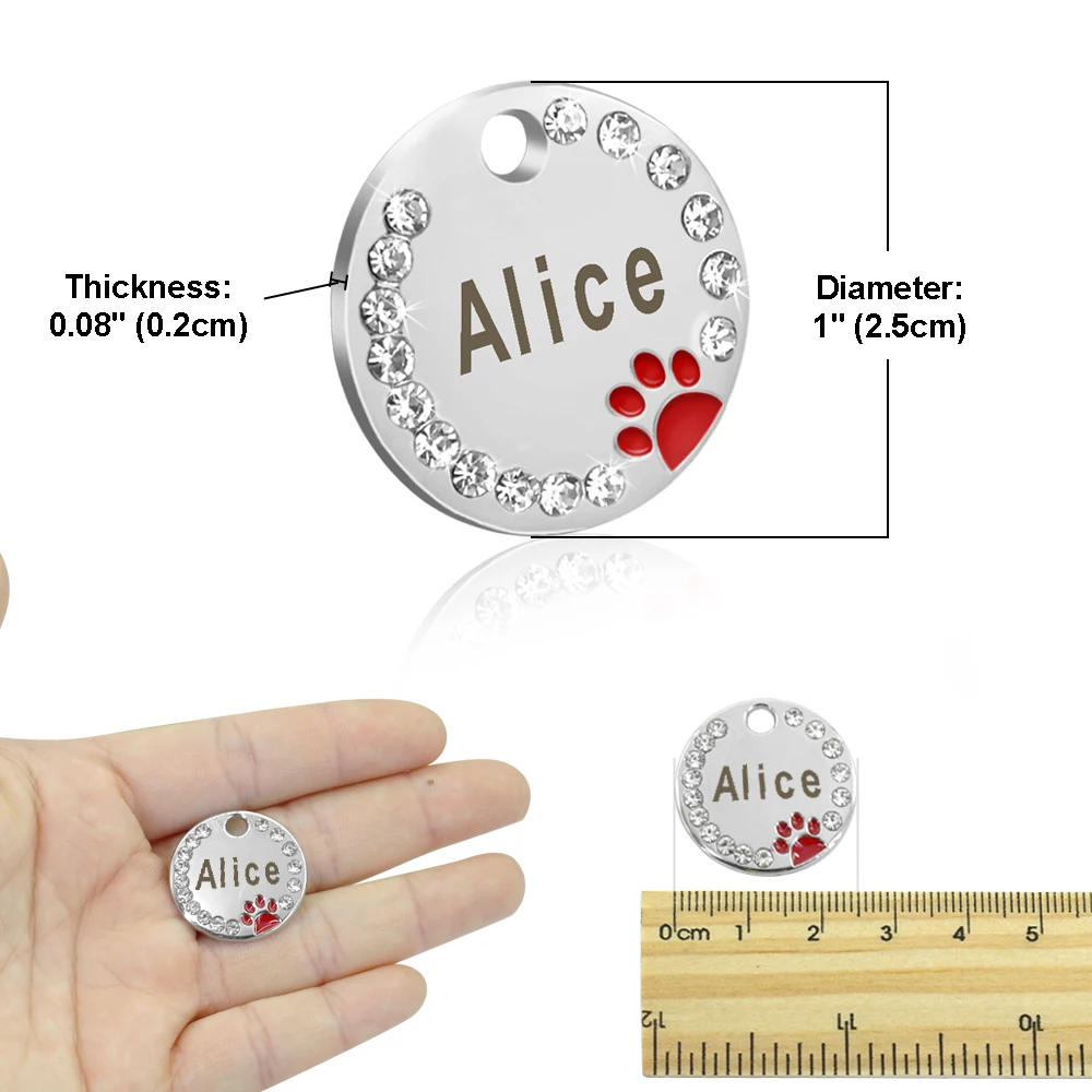 

Dog Tag Personalized Pet Puppy ID Tag Engraved Custom Dog Tag Collar Steel Stainless Cats Pink Name For Dogs Accessories