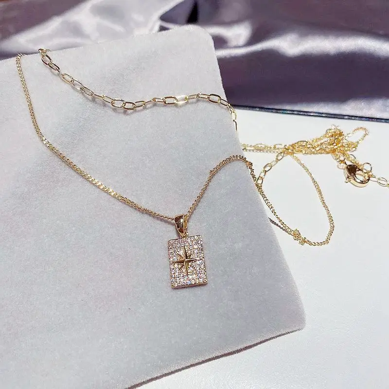 SIPENGJEL модное Двухслойное ожерелье с кулоном в виде звезды панковские