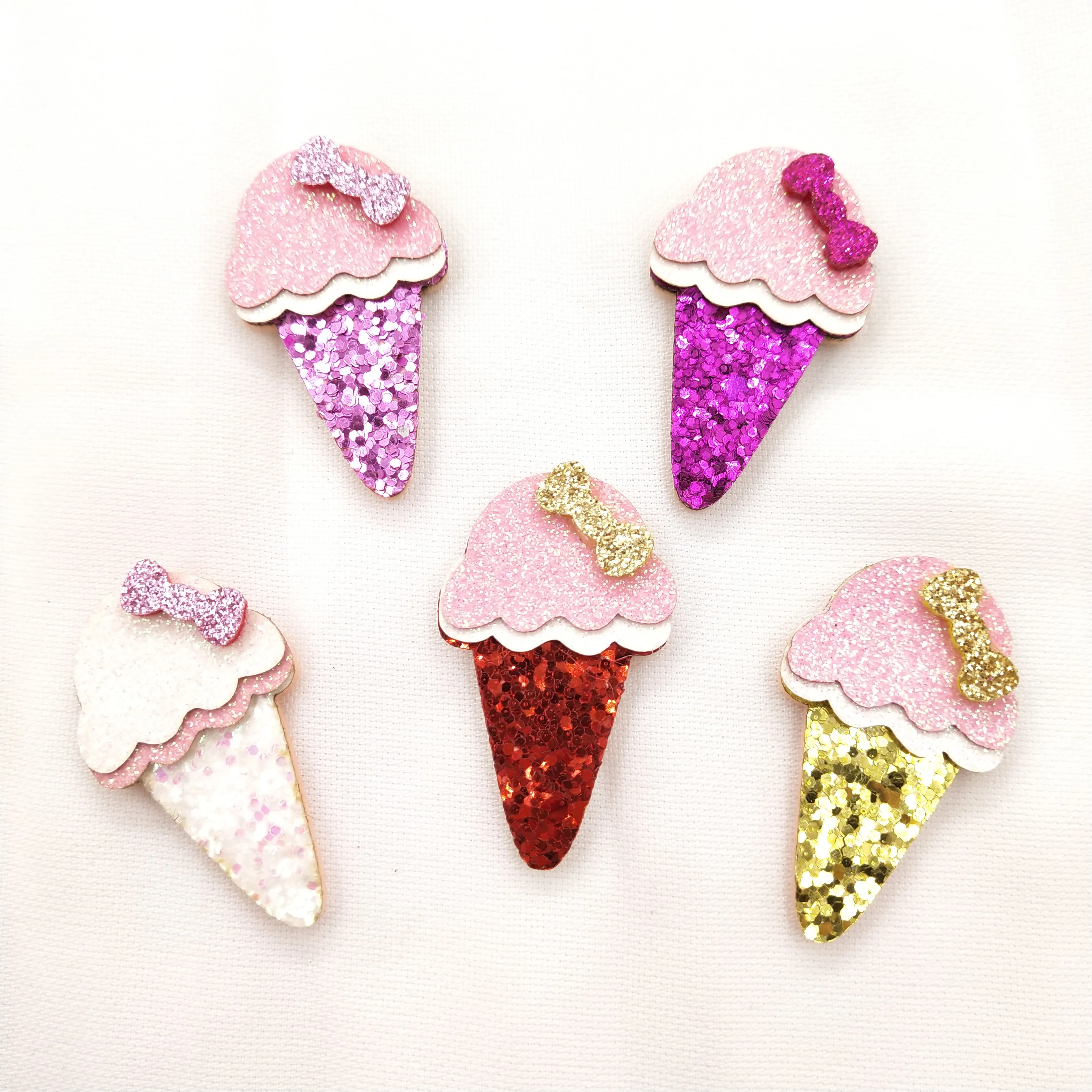 20 шт./лот Блестящий мороженое мягкая фетровая аппликация для детей Головные