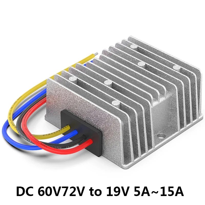 

60V 72V to 19V 5A 8A 10A 15A Step Down DC DC Converter 19 Volt Reducer Voltage Regulator Power Supply for Car Truck Vehicle