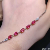 kjjeaxcmy fine jewelry 925 sterling silver inlaid natural pink sapphire women fresh exquisite new gem hand bracelet support test