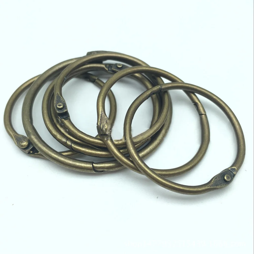 

10pcs 25mm Copper Metal Loose-leaf Ring Paper Photo Album Fixing Tool Hand Account Material Storage Ring School Stationery