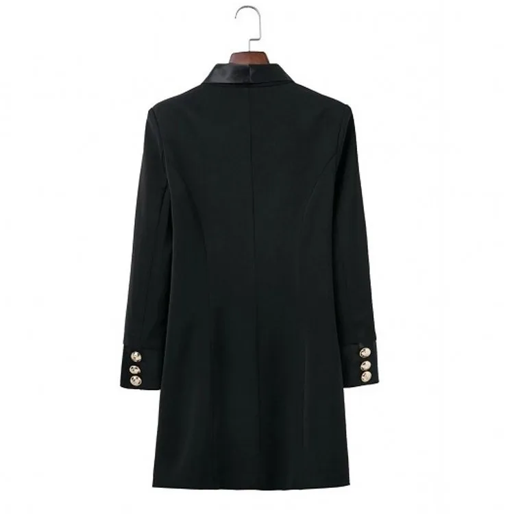 

XL Luxury Designer Plus-sized Business WOMEN'S Dress Suit New Style Double Breasted Commuting Coat Woman Mid-length