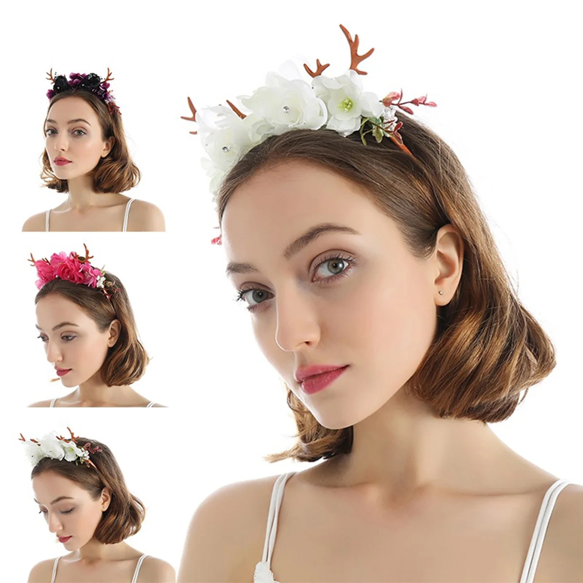 Рождественские ободки для волос заколка с цветком повязка на голову