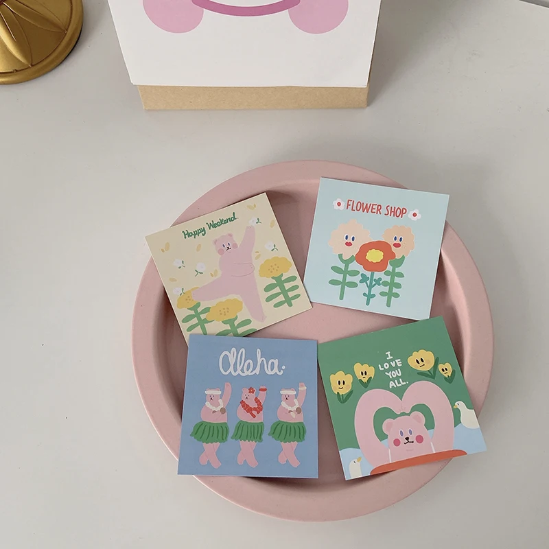 9 листов декоративная открытка SIXONE с рисунком медведя|Канцелярские наклейки| |