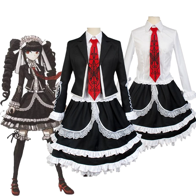 Женский костюм для косплея Danganronpa Dangan Ronpa Celestia Ludenberg карнавальный парик на