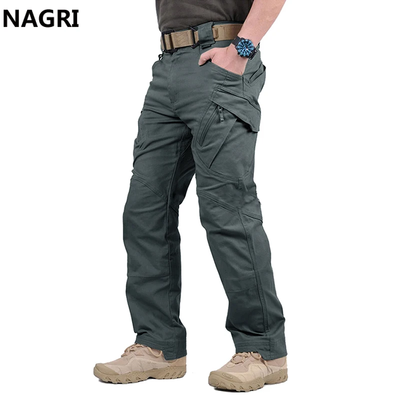 IX9 TACTICAL PANTS Men Many Pockets Army Military Cotton Pants Combat SWAT Stretch Straight Trousers Overall Work Outwear | Мужская