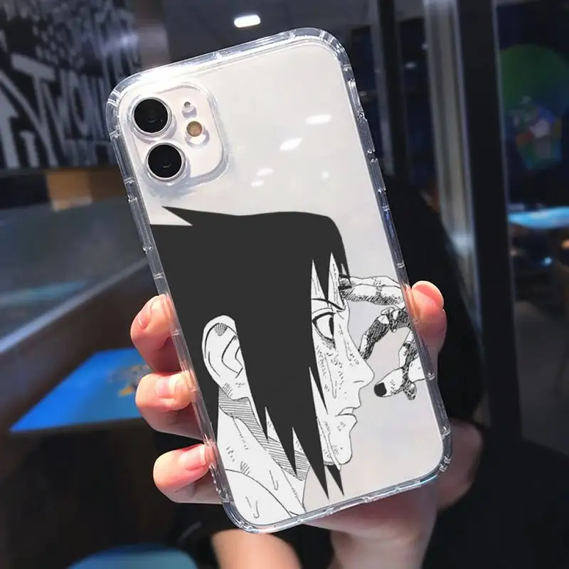 

Anime Naruto Uchiha Itachi Kakashi Sasuke Phone Case Transparent soft For iphone 5s 5c 6 6s 7 8 11 12 plus mini x xs xr pro max
