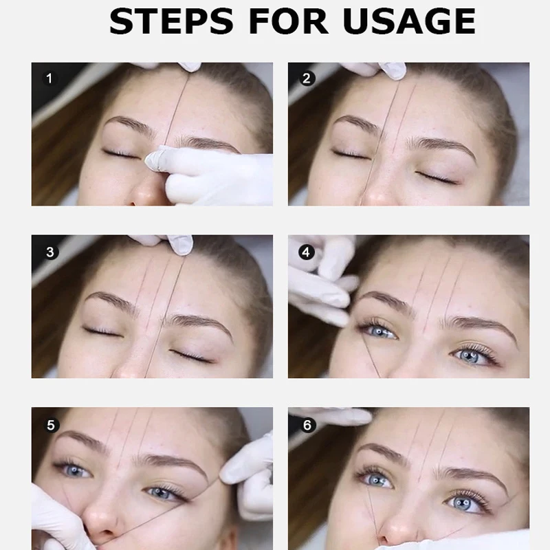 Microblading Mapping String 3 цвета предварительно окрашенные татуировки для бровей маркер