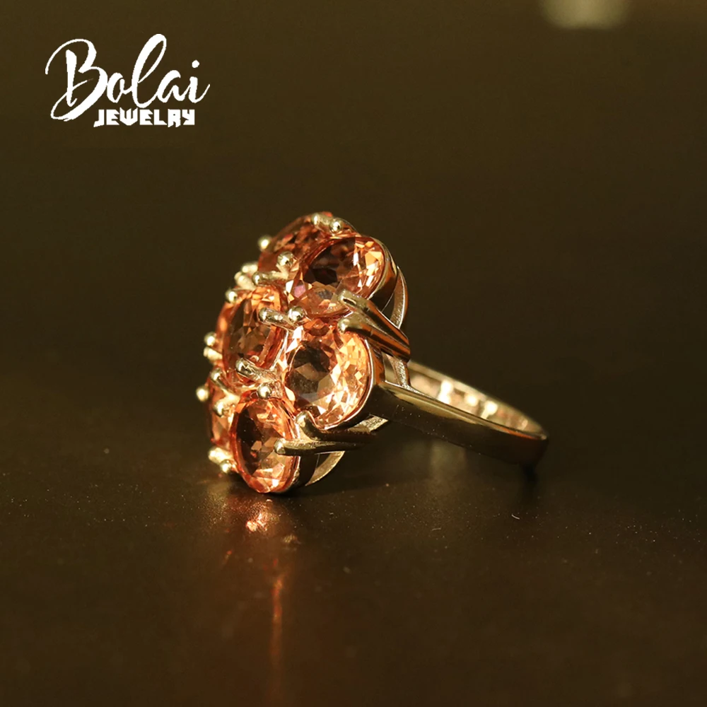 14ct кольцо из зултанита с большим цветком, ювелирные изделия из серебра 925 пробы для женщин, вечерние ювелирные изделия bolai