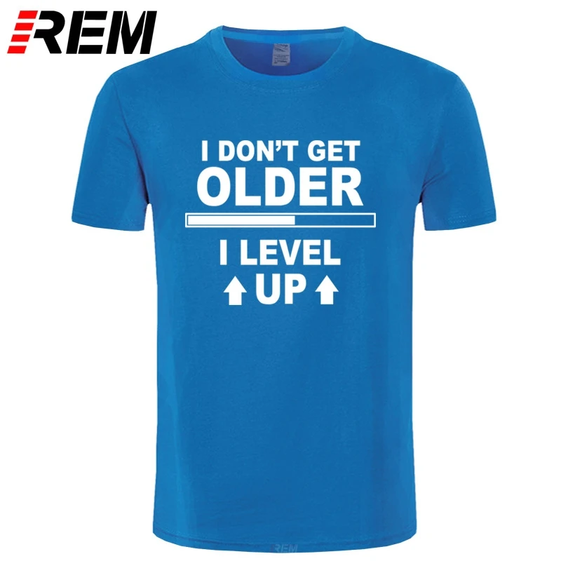 Мужская футболка с забавным принтом REM New I Don't Get Older Level Up летняя хлопковая