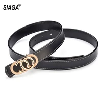 ladies cow genuine leather ring pattern slide buckle metal fashion design 23mm wide female accessories for women fco059