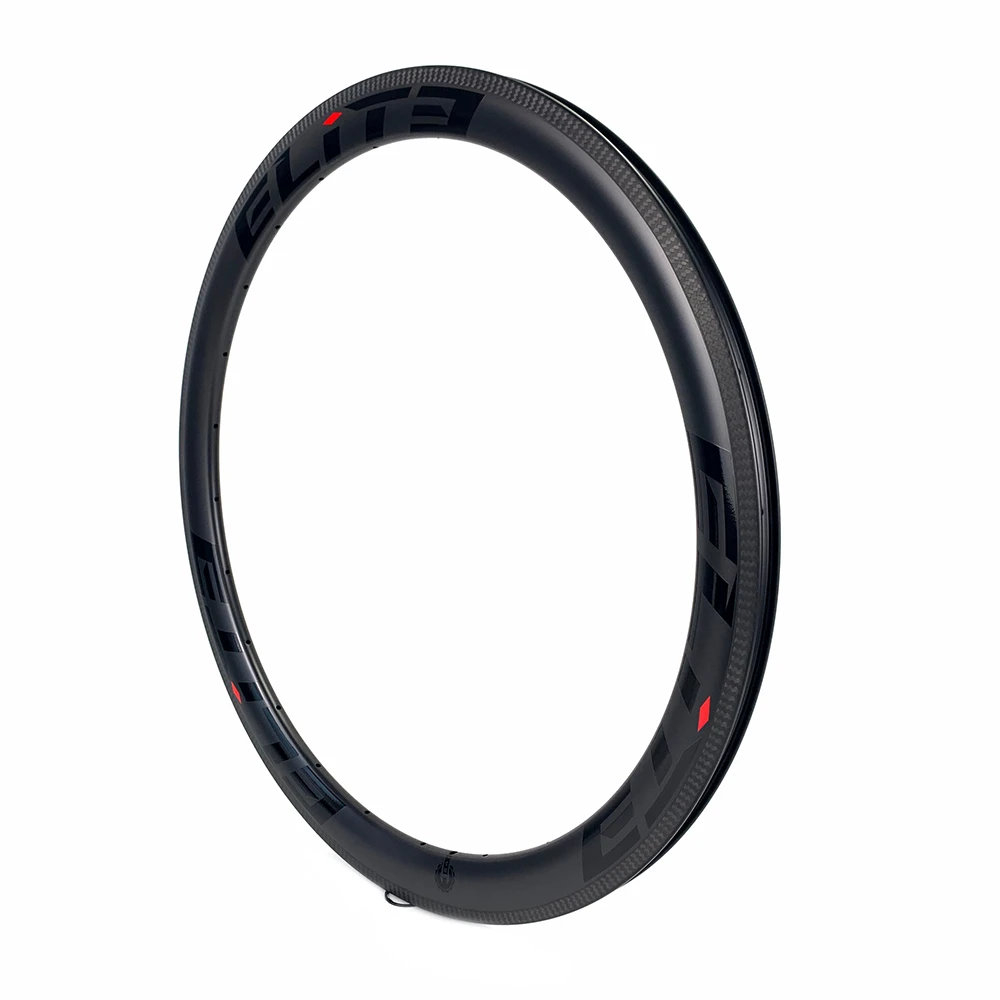 ELITEWHEELS 700c 47 мм бескамерный карбоновый обод UD матовая отделка 3K саржевая тормозная