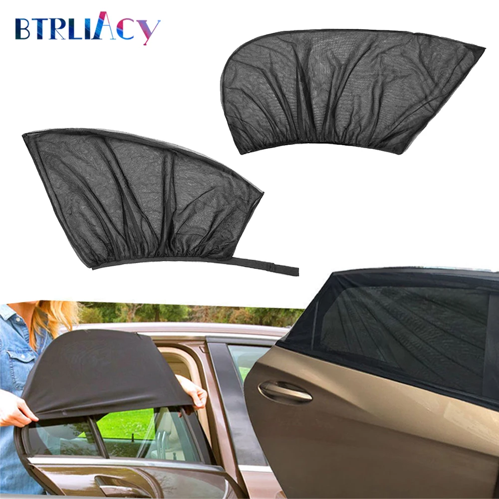 

BTRLIACY 2/4Pcs Car Front & Rear Side Window Sun Visor Shade Mesh Cover Sunshade Summer Protection Window Shade Dropship