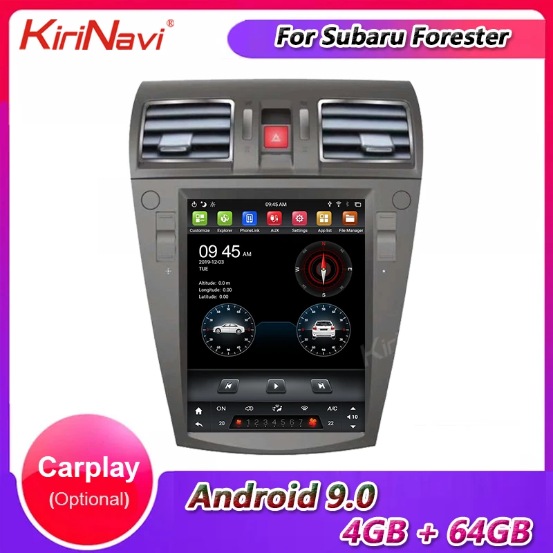 

KiriNavi 10.4" Telsa Style Vertical Screen 1 Din Android 9.0 Auto Radio For Subaru Forester XV Car Multimedia Player 2012-2016