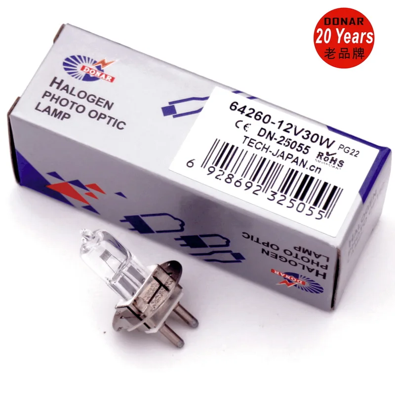 DONAR DN-25055 64260 hlx 12V 30W PG22 12V30W ophthamic Вольфрам фото оптическая галогенная лампа Zeiss
