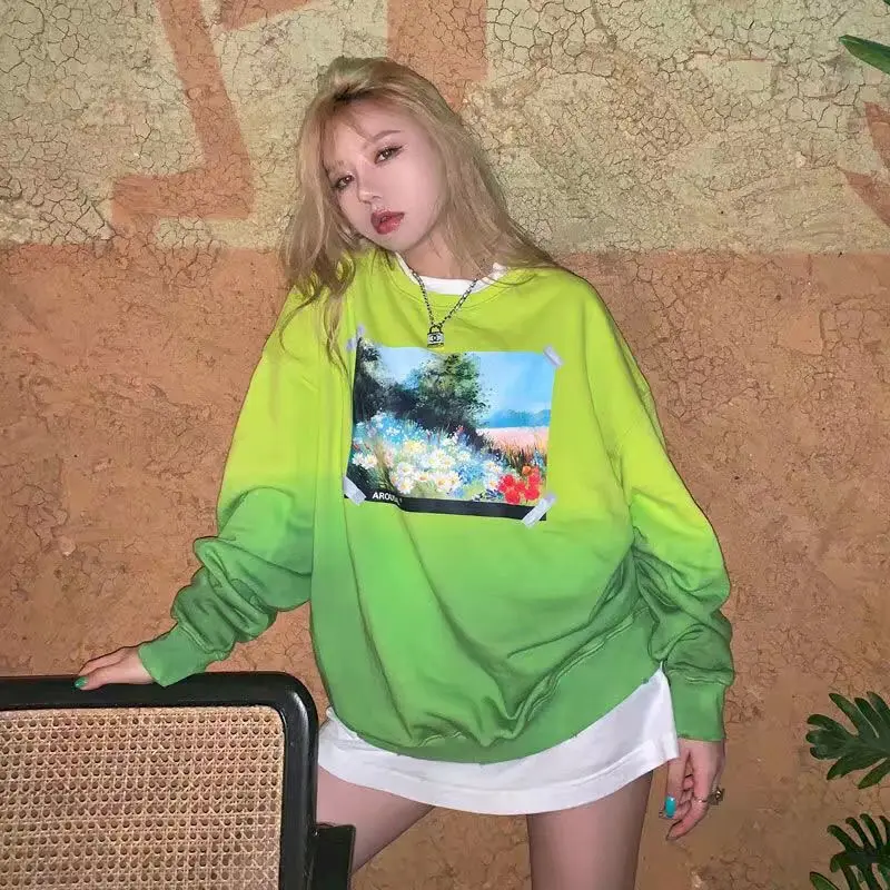 

Женская толстовка с длинным рукавом, в стиле Харадзюку