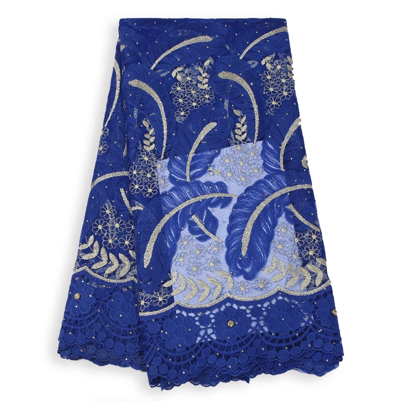 Bestway новейший Королевский синий африканский тюль кружевная ткань цветок лист