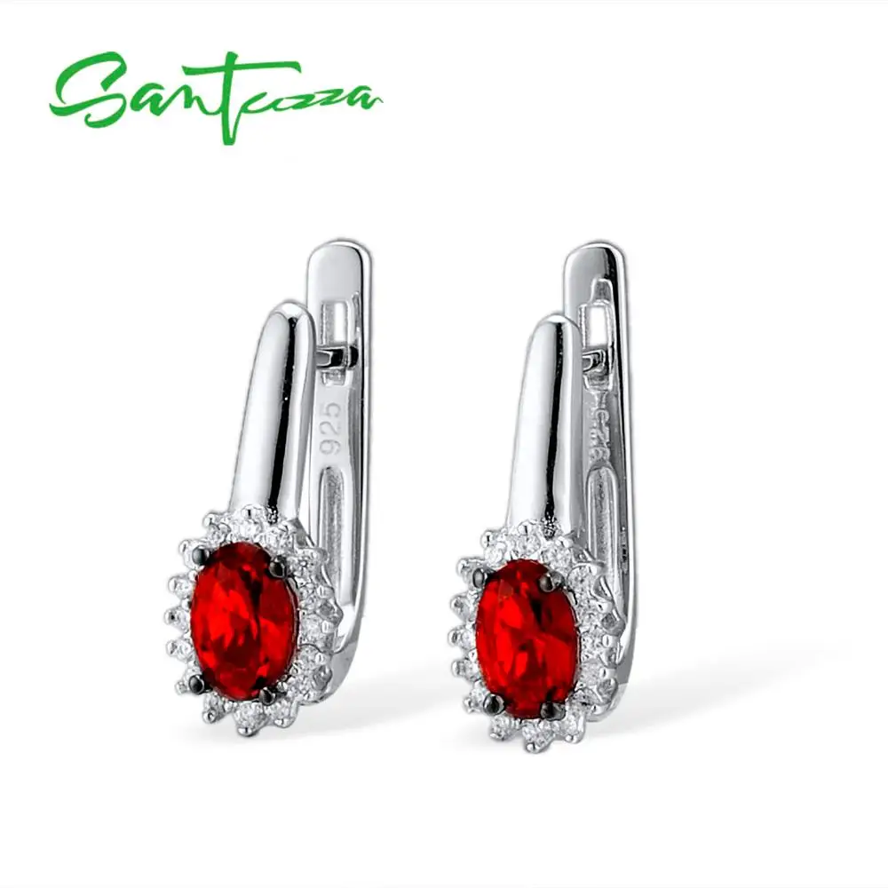 Женские серебряные сережки SANTUZZA изящные красные гвоздики из настоящего серебра