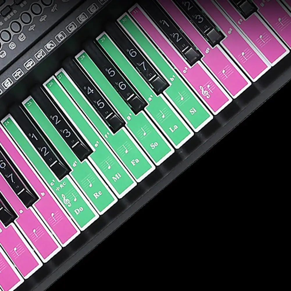 Ключ фортепианная Наклейка Красочные пианино звук Имя Наклейки электронная