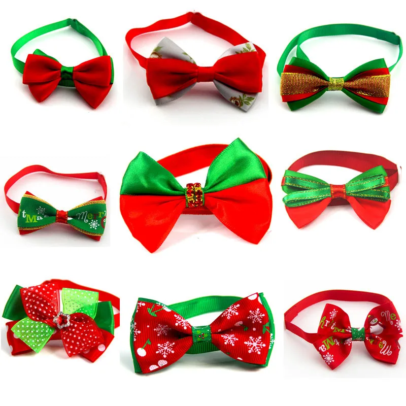 

Рождественский галстук-бабочка для больших питомцев 20 шт./лот, милый галстук-бабочка для милых питомцев и собак, галстуки-бабочки разных цве...