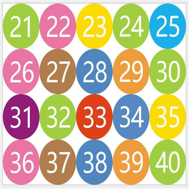 1-100 цветным боковым цифровым обозначением стены Стикеры 5 см для детской комнаты