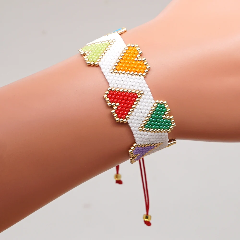 

Go2Boho Miyuki Bracelets for Women Boho Handmade Loom Woven Beads Bracelet Jewelry Bohemian Rainbow Heart Pulsera Mujer Moda