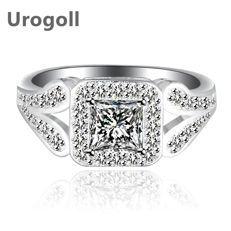 

Благородное женское кольцо из стерлингового серебра 100% пробы, кольцо принцессы из циркония, элегантные свадебные украшения, аксессуары, св...