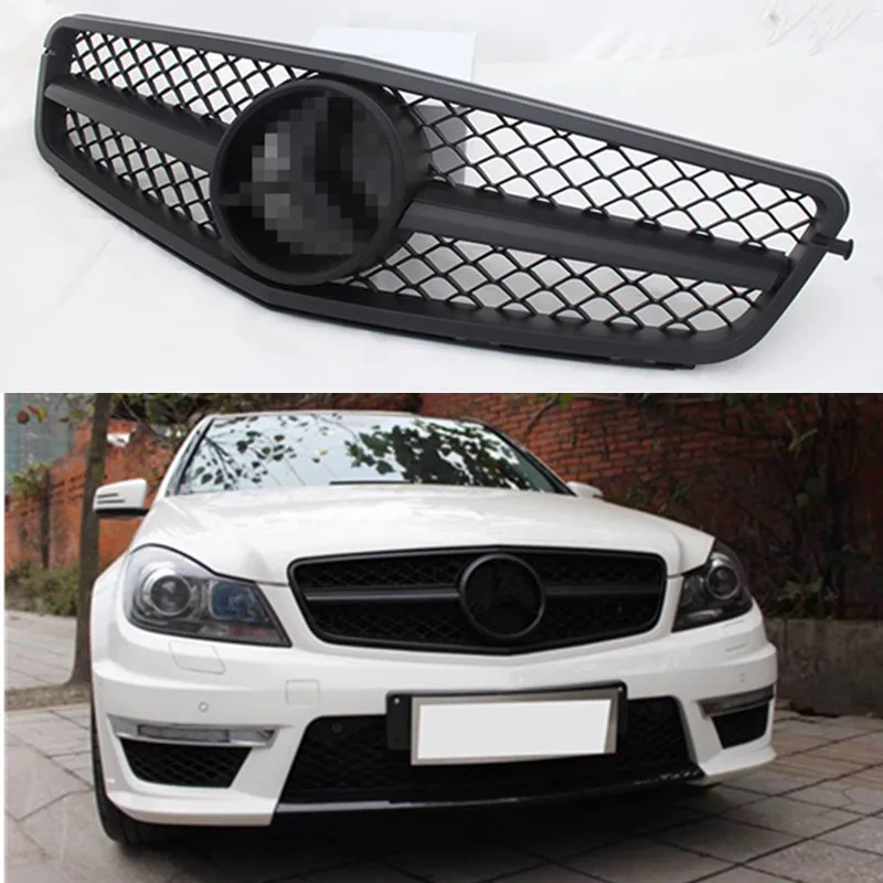 Автомобильная гоночная решетка для Mercedes Benz W204 2008 2014 C200 C300 C350 гриль с эмблемой хром