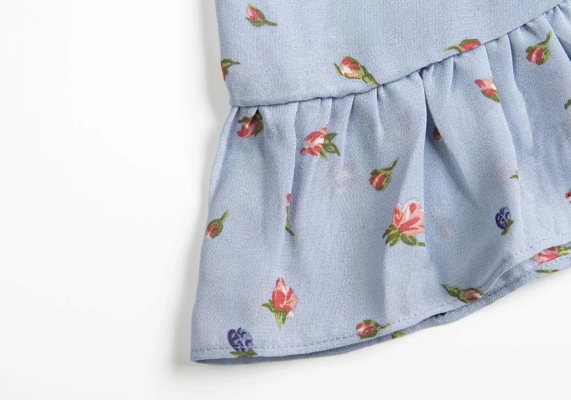 

Women's Sexy Style Dress A-line Floral Pattern Full Sleeve Backless Above Knee,mini Puff Sleeve Bow Square Collar Summer