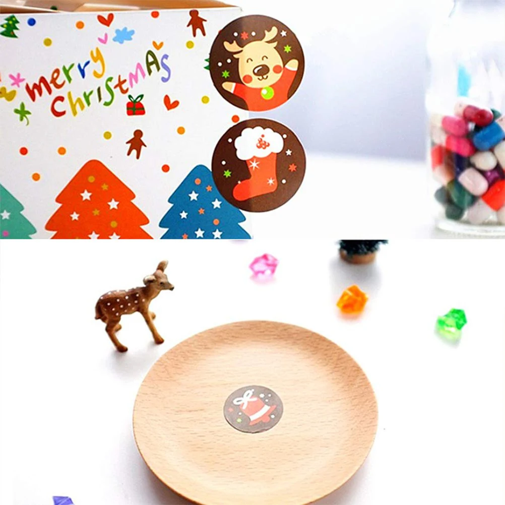 20 шт. круглые рождественские наклейки милые Мультяшные для скрапбукинга на новый