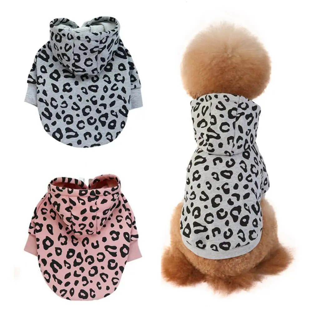 

Милая Классическая футболка с леопардовым принтом французского бульдога, теплая куртка, товары для домашних животных, свитшот с капюшоном, ...