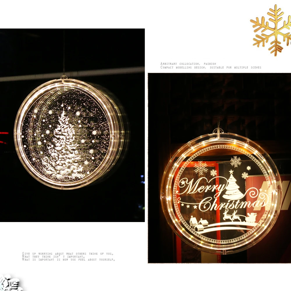 Светодиодный ночник подвесной Рождественский светильник s сказочный Круглый 3D