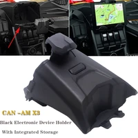 2017 2018 for can am maverick x3 models black electronic device holder with integrated storage