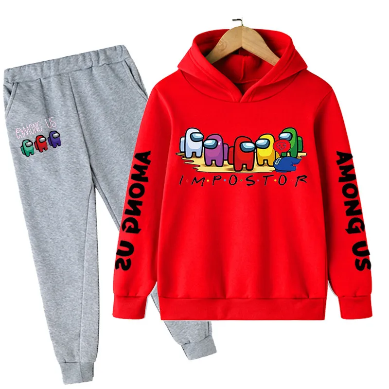 

2pcs Kids Toddler Boys Hoodies Among Us Set Print Tops Cartoon Sweatshirt+Long Pants Outfits Children Boys Clothing 4-14 Years