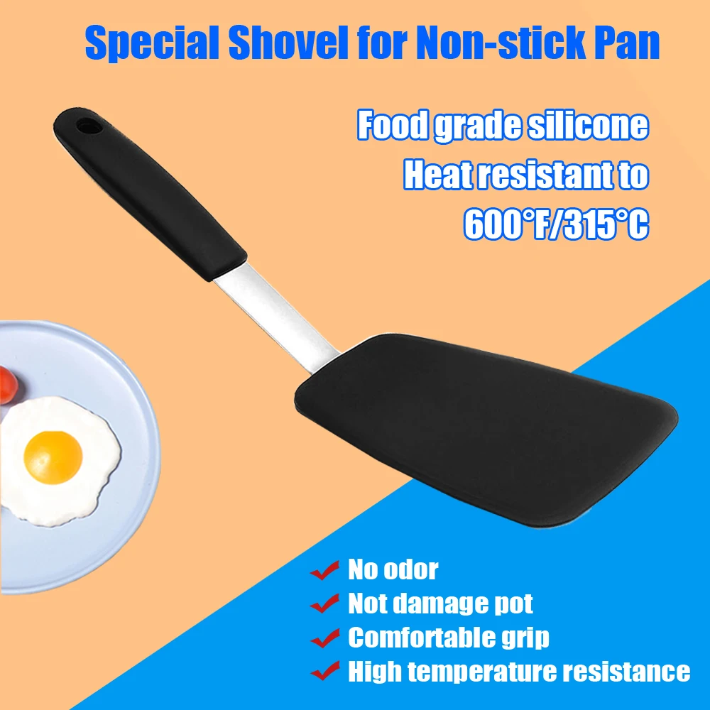 

1Pcs Premium Flexible Silicone Standard Turner Spatula - The Best Egg, Pancake, and Flipper Silicon Spatula