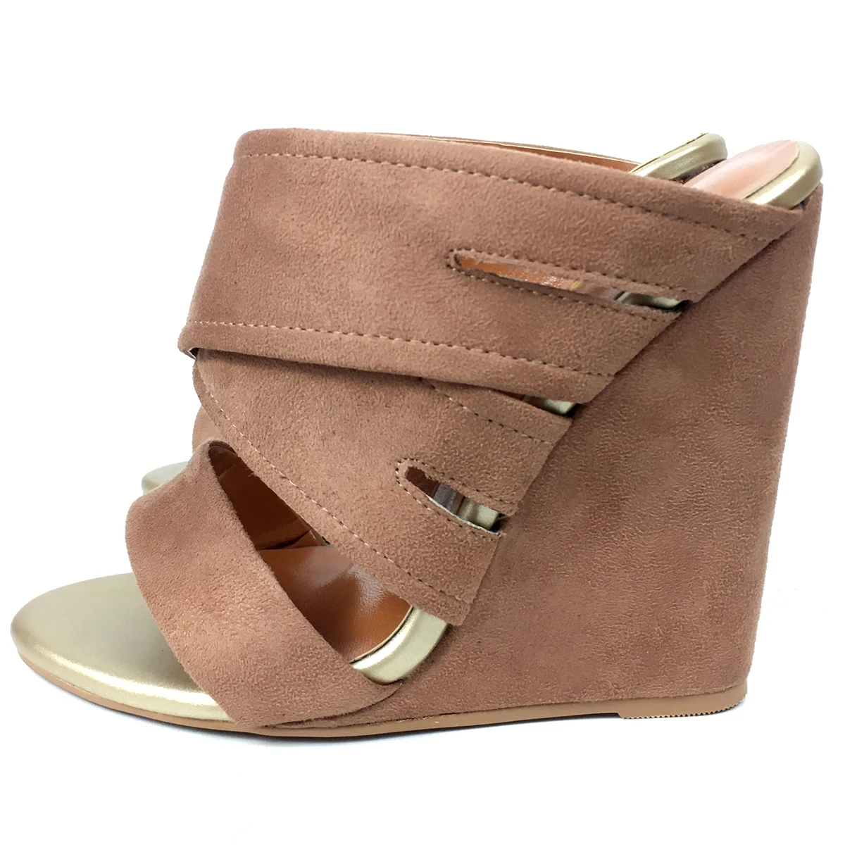 Сандалии женские на танкетке удобные босоножки без застежки Повседневная летняя