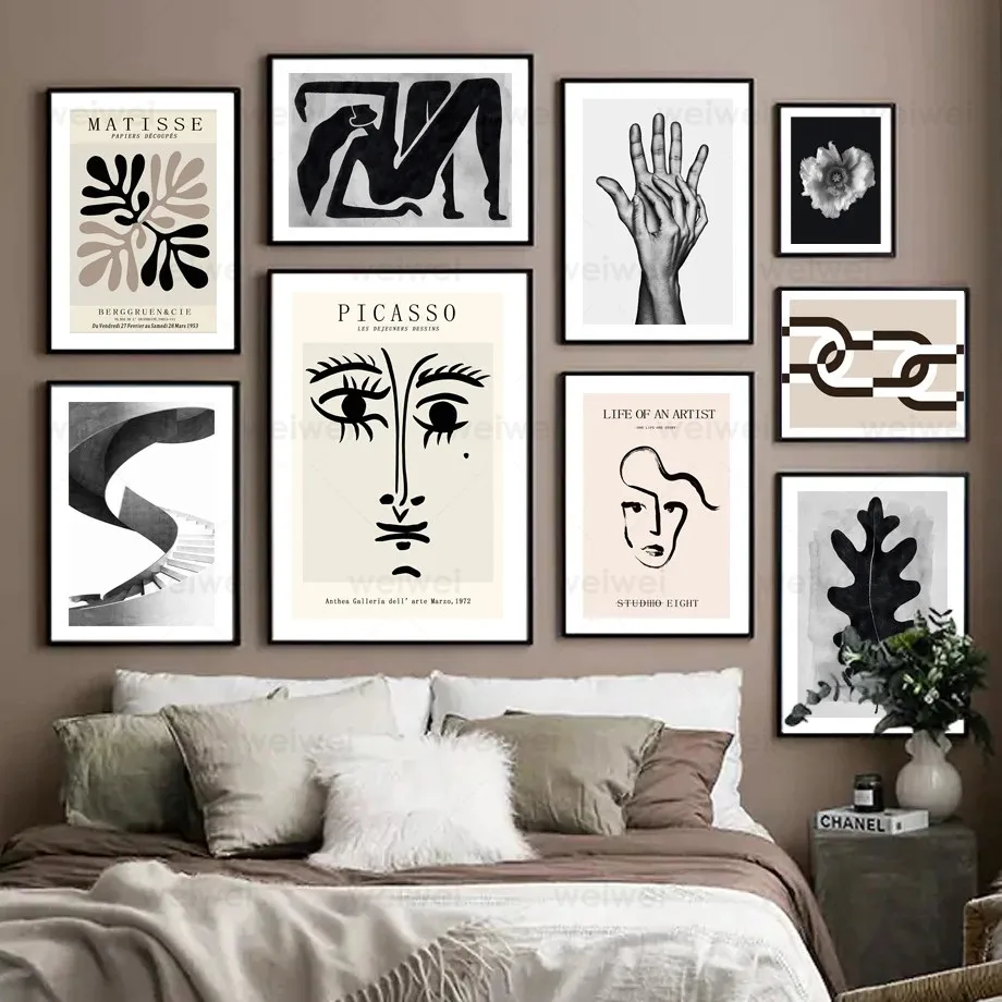 

Matisse Picasso Abstract Wall Art Print Canvas Painting Vintage Nordic Poster Modern Gallery Wall Pictures for Living Room Decor