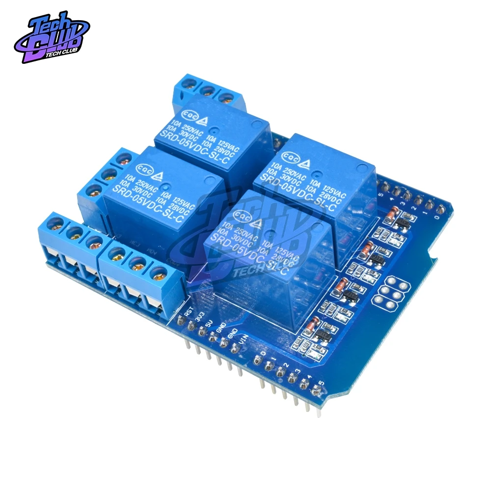DC 5V 4-канальный Релейный Щит макетная плата 4-Канальный переключатель управления