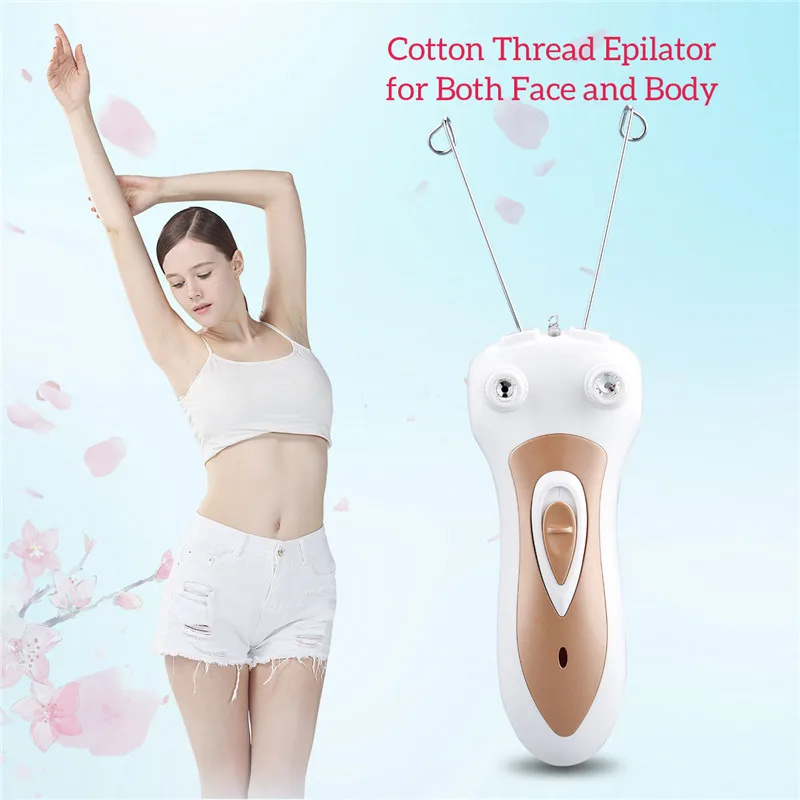 

Women Trimmer Electric Epilator Body Facial Hair Remover Defeatherer Cotton Thread Depilator Shaver Beauty Care Machine