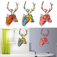assembly puzzle trophy deer head wall art animal sculpture ornament for living room bedroom decoration
