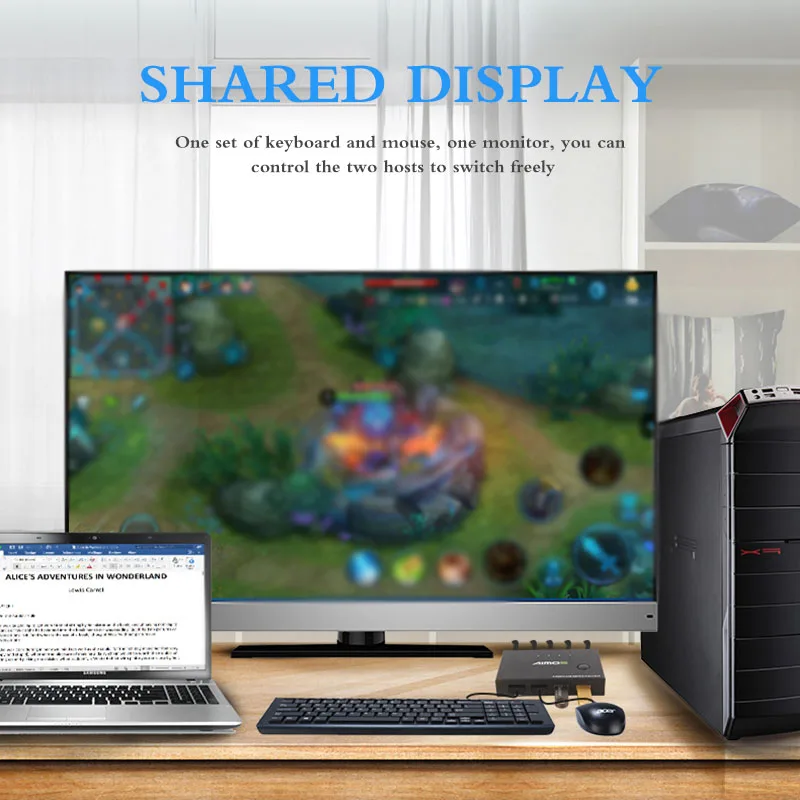HDMI KVM переключатель 4 Порты и разъёмы 4K USB коммутатор VGA PLC сплиттер для совместного
