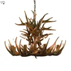 Американская деревенская Ретро винтажная светодиодная люстра из смолы с оленьими рогами, освещение, декор для лофта, для дома, гостиной, подвеска в виде рога Luminaria