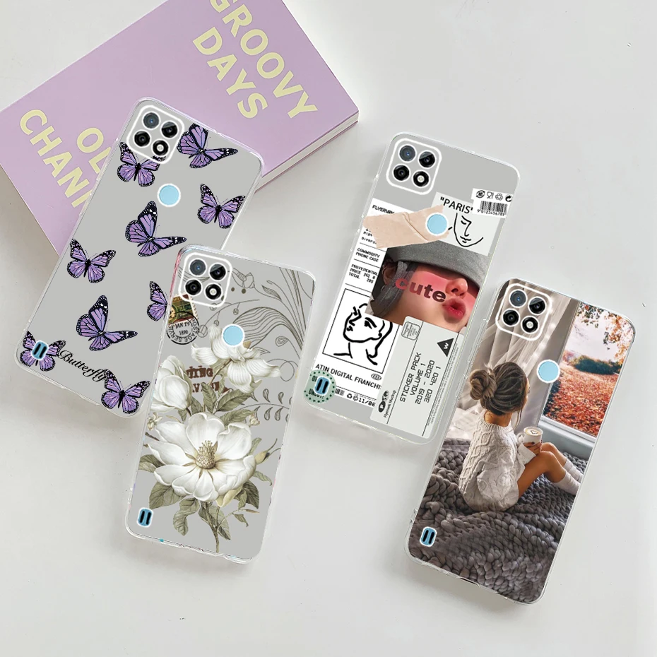 for oppo realme c21 case clear bumper coque soft tpu case fundas for realme c21 2021 6 5 c 21 realmec21 phone cases back cover free global shipping