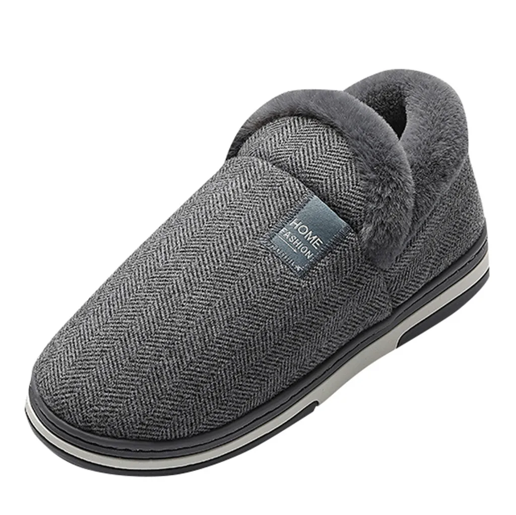 Теплые домашние тапочки унисекс с подкладкой Водонепроницаемая Обувь Для дома и
