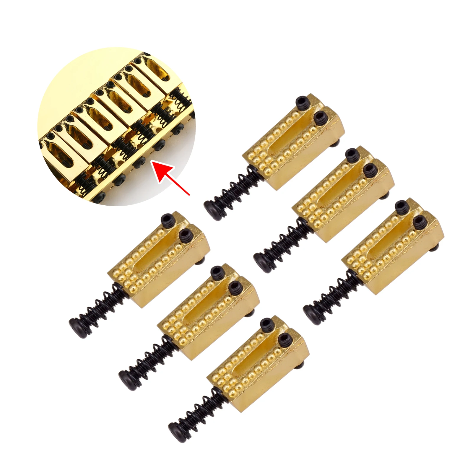 

6 шт Винтаж гитары Строка мост Седла из цинкового сплава, цинковый сплав Электрический гитарные аксессуары