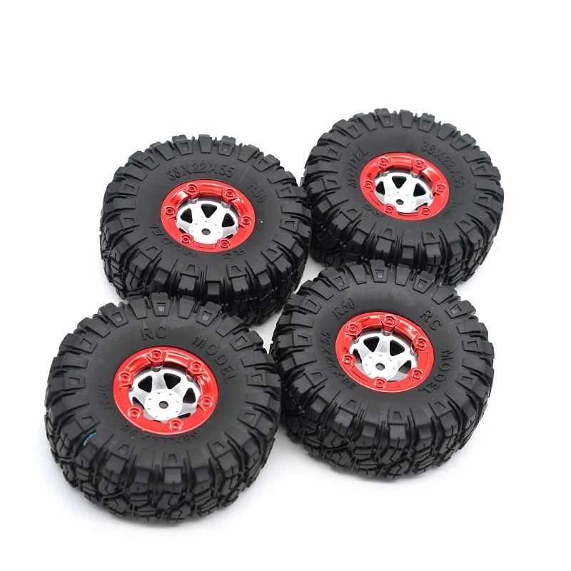 

For Wltoys 12428 4Pcs Upgrade Large Tires for Wltoys 12428/12423 Feiyue 01/02/03/04/05 Q39 Q40 Q46 RC Car Parts Red+Black