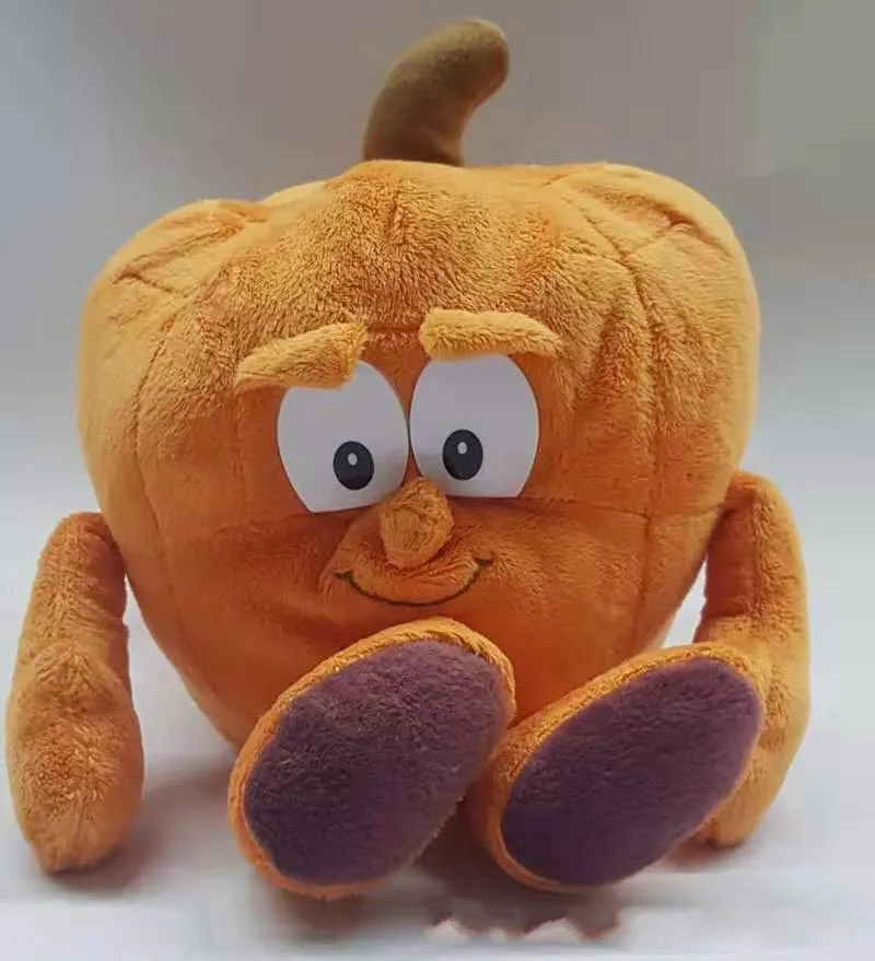 Pumpkin Фрукты овощи серии клубника брокколи банан арбуз вишня банан гриб мягкая плюшевая кукла игрушка - Цвет: Pumpkin